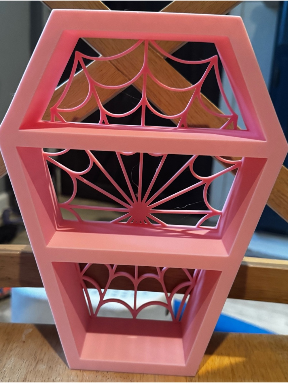 Pink Hexagon Decorative Wall Shelf by